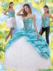 Pretty Quinceanera Dresses with Embroidery and Pick Ups