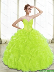 Unique Spring Green Lime Green Quinceanera Dresses with Appliques