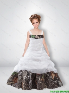 New Style A Line 2015 Camo Little Girl Pageant Dresses with Beading