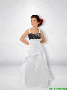New Style A Line Straps Camo Little Girl Pageant Dresses with Sweep Train