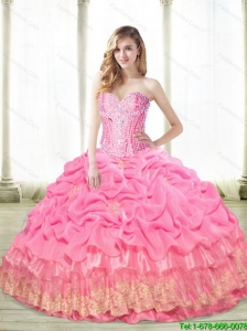 New Style Beaded Quinceanera Dresses with Appliques For 2015 Fall