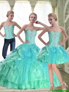 Pretty A Line 2015 Summer Quinceanera Dresses with Beading