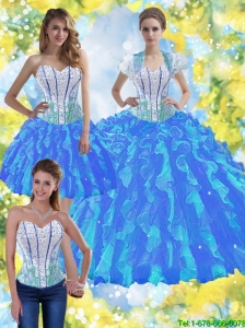 Pretty Ball Gown Quinceanera Dresses with Beading and Ruffles For 2015 Summer