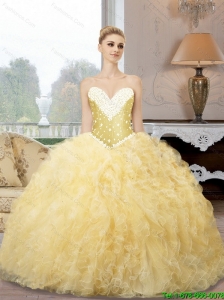 Elegant Sweetheart Sweet 16 Dresses with Beading and Ruffles For 2015 Summer