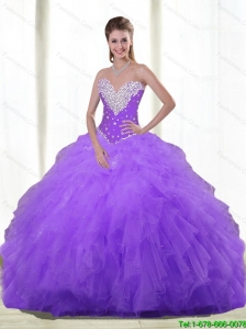 Perfect Sweetheart Quinceanera Dresses with Beading and Ruffles For 2015 Summer