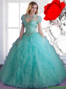 New Arrival 2015 Quinceanera Dresses with Beading and Ruffles