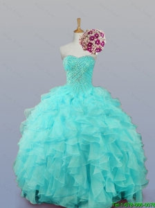 2016 Summer New Style Sweetheart Quinceanera Dresses with Beading and Ruffles