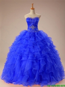 New Arrival 2016 Summer Beaded and Ruffles Quinceanera Dresses in Organza