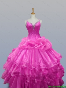 Perfect Straps Quinceanera Dresses with Beading and Ruffled Layers for 2016