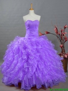 2015 Summer Ball Gown Sweetheart Beading Quinceanera Dresses