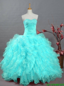 2015 Pretty Sweetheart Beaded Quinceanera Dresses in Organza
