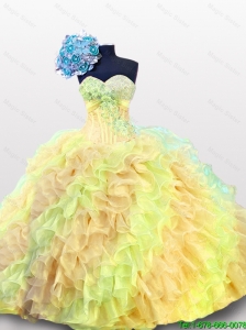 2016 Fall Elegant Multi Color Beading Quinceanera Dresses with Sweetheart