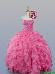 2016 Summer New Style Sweetheart Quinceanera Dresses with Beading and Ruffles