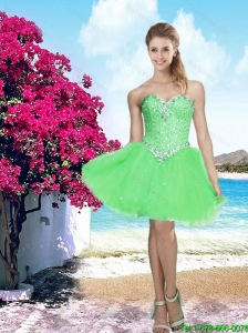 2016 New Arrival Spring Green Sweetheart Prom Dress with Beading