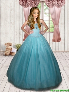 2016 Summer Cheap Beading Sweet Sixteen Little Girl Pageant Dress in Sky Blue
