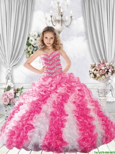 2016 Winter New Style Sweetheart Multi-color Little Girl Pageant Dress with Beading and Ruffles