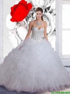 Pretty Sweetheart Beaded 2016 Quinceanera Dresses in White