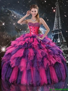 Gorgeous Beaded and Sweetheart Quinceanera Dresses in Multi Color