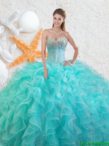 Popular Sweetheart 2015 Quinceanera Dresses in Aqua Blue