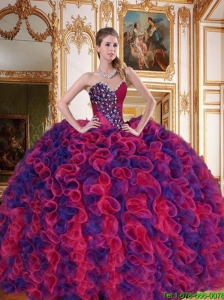 2015 Top Seller Sweetheart Quinceanera Dresses with Beading and Ruffles