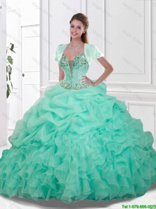 Beautiful Sweetheart Quinceanera Gowns with Beading and Ruffles
