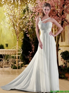 2016 Fashionable Spaghetti Straps Brush Train Elegant Wedding Dresses