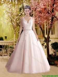 2016 New Style A Line Straps Lace Elegant Wedding Dresses in Tulle