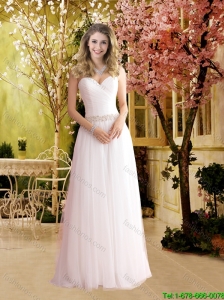 Fashionable Column Sweetheart 2016 Elegant Wedding Dresses with Beading