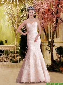 Fashionable  Mermaid Sweetheart Elegant Wedding Dresses in Lace for 2016