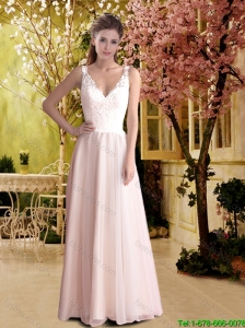 2016 Gorgeous Column V Neck Elegant Wedding Dresses with Lace