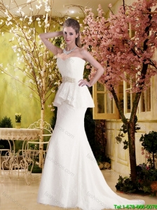 2016 Mermaid Sweetheart Elegant Wedding Dresses with Lace and Beading
