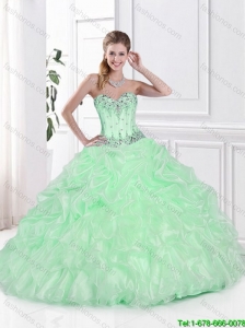 Hot Sale 2016 Beaded Sweet 16 Gowns in Yellow Green