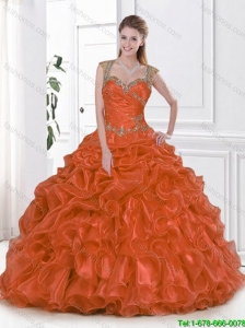 The Super Hot Beading and Pick Ups Rust Red Quinceanera Dresses in Rust Red