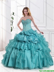 2016 Classical Appliques and Beaded Sweet 16 Dresses with Floor Length