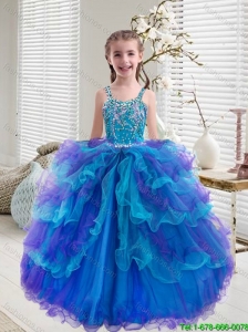 Comfortable Beaded and Ruffled Layers  Mini Quinceanera Dresses in Multi Color