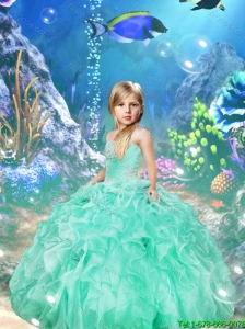 2016 Lovely Strapless Beaded Apple Green Mini Quinceanera Dresses with Ruffles