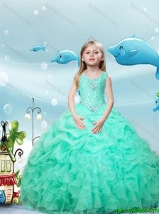 New Style Scoop Apple Green Mini Quinceanera Dresses with Beading for 2016