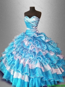 2016 Ball Gown Popular Sweet 16 New arrival Dresses with Beading and Ruffles