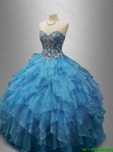 2016 Luxurious Perfect Sweetheart Quinceanera Dresses with Beading and Ruffles