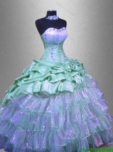 New arrival Gorgeous Elegant Ruffled Layers Sweet 16 Dresses with Beading