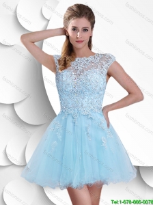 Best Selling Sweet Bateau 2016 Prom Gowns with Beading and Appliques