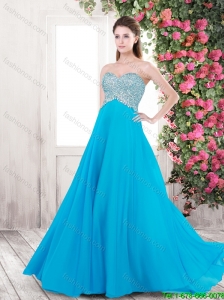 Elegant Discount Empire Sweetheart Prom Dresses with Brush Train