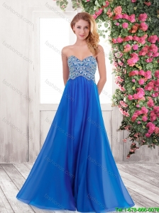 Popular New Style Popular Empire Sweetheart Beaded Prom Dresses with Brush Train