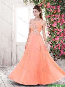 Cheap Lovely Best Selling Beaded Brush Train Prom Dresses in Orange