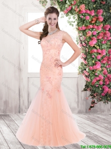 Cheap Lovely New Style Mermaid Bateau Laced Prom Dresses with Beading