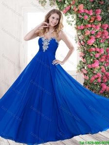 Classical Luxurious Latest Empire Sweetheart Beaded Prom Dresses with Brush Train
