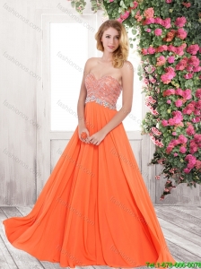 Perfect Pretty Beautiful Orange Prom Dresses with Sequins and Beading