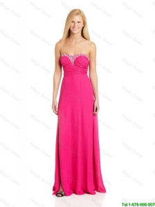 2015 Pretty Empire Sweetheart Prom Dresses with Brush Train in Hot Pink