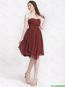 Popular Chocolate Sweetheart Prom Dresses with Ruching