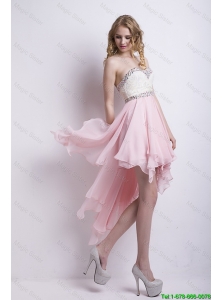 New Arrivals Sweetheart Beaded Prom Dresses with High Low